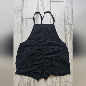 Torrid Black Cotton Shortall / Overall Romper with Adjustable Straps 4 / 4X